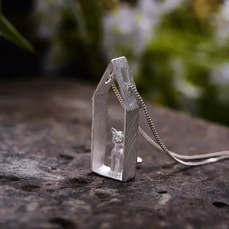 Window Cat Moving Pendant | Sterling Silver Luxe Collection - Mystic Soul Jewelry