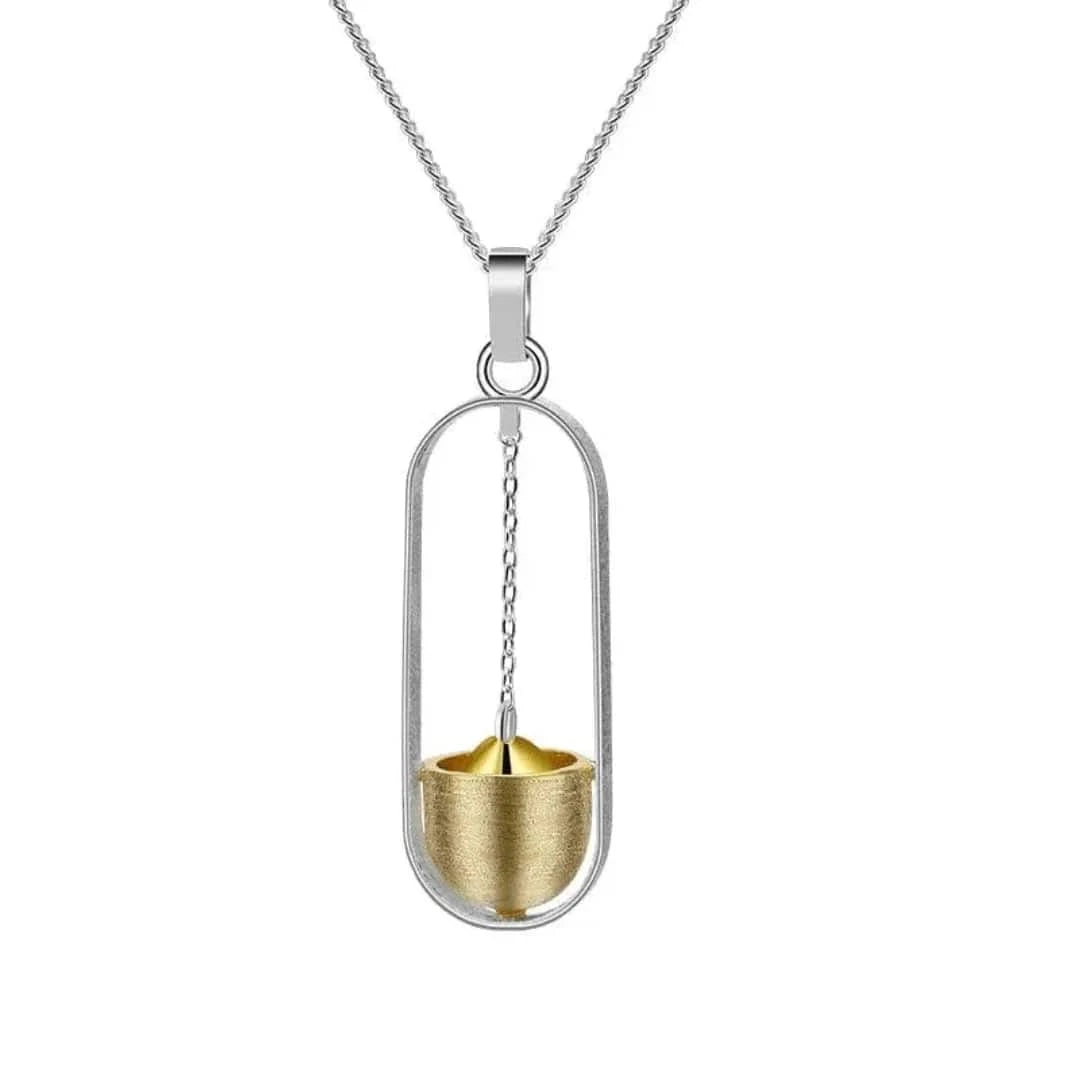 Necklace with a gold pendant on a white background