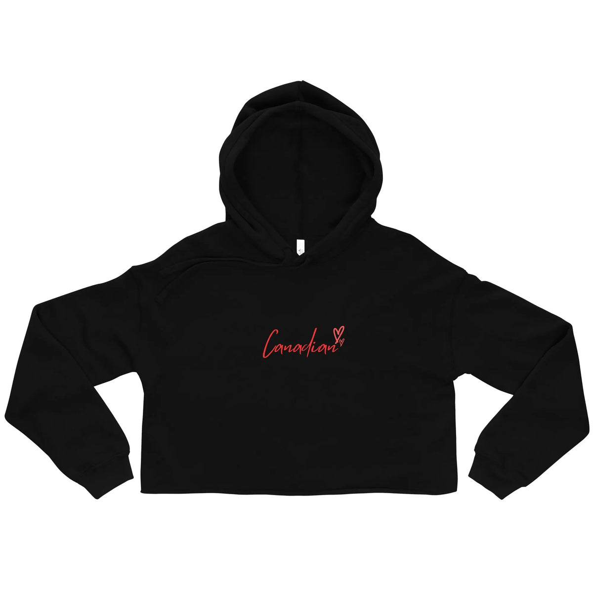 canadian womans cropped hoodie black