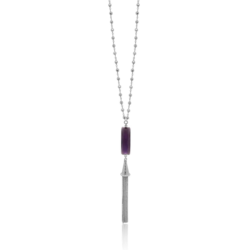 Amethyst Tassel Necklace - Hydro-Quartz - Mystic Soul Jewelry