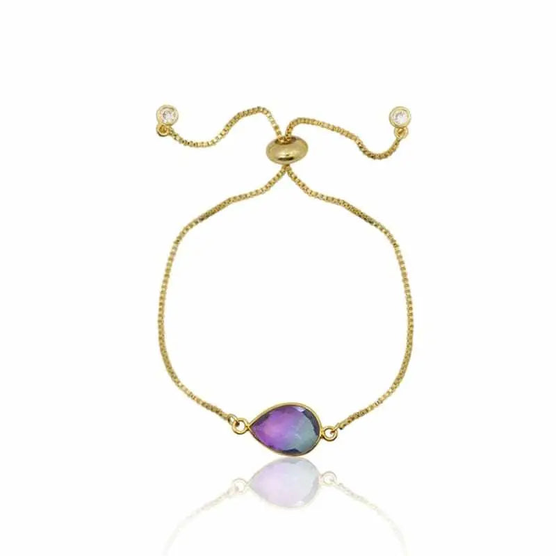 Peacock Aura Teardrop Adjustable Bracelet bracelet