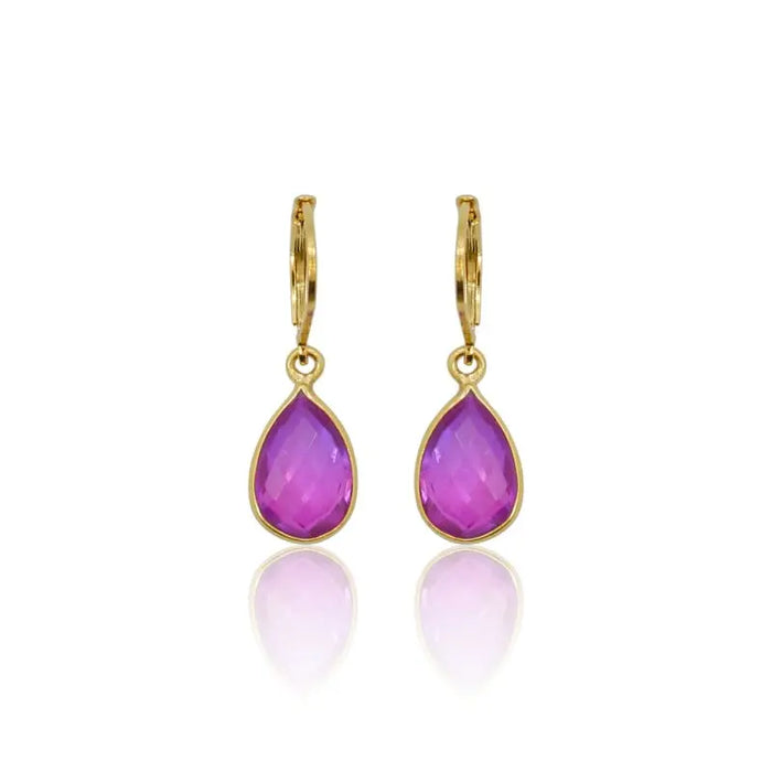 Pink Aura MINI Drop Earrings - Gold earrings