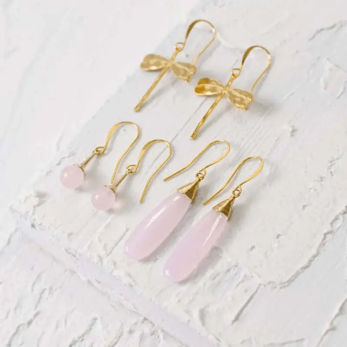 Rose Quartz Statement Earrings - Mystic Soul Jewelry