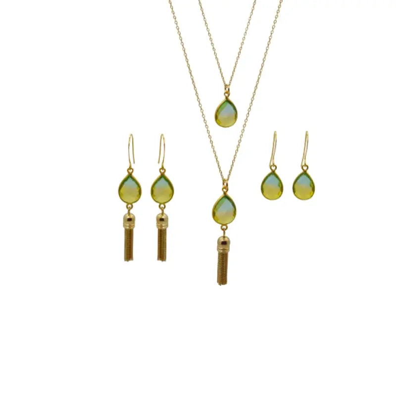 Tropical Aura Tassel Gold Earrings earrings